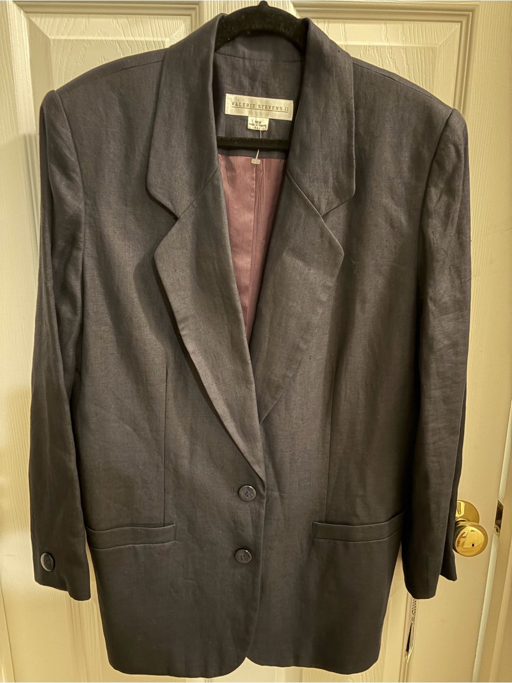 Valerie Stevens Navy Blue Single-Breasted Blazer